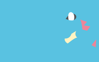 Blue background fish minimalist illustration - free minimalism wallpaper