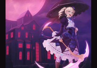 Woman dress umbrella house night - ada gladys killins free wallpaper for desktop