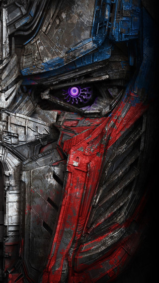 Robot face red blue background - free cyberpunk wallpaper for mobile