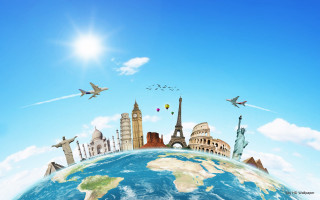 World places plane flying over - a plane free wallpaper