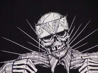 Skeleton crown knife black background - skull free wallpaper