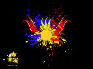 Colorful fireworks black background stars - triadic free wallpaper for desktop