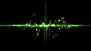Sound wave green lights black - a green glow free wallpaper