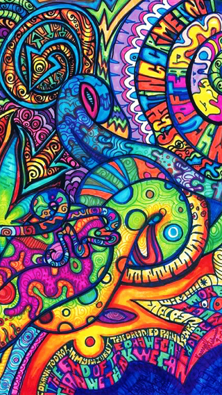 Colorful abstract design painting vibrant - a detailed drawing free wallpaper for mobile