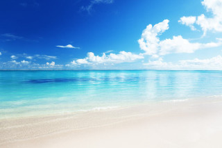 Beach blue sky clouds ocean 4 - white cloud above free wallpaper