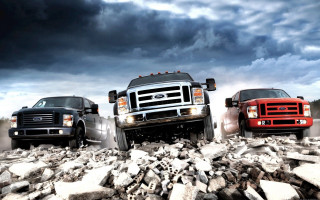 Trucks parking rocky road cloudy - truck free wallpaper