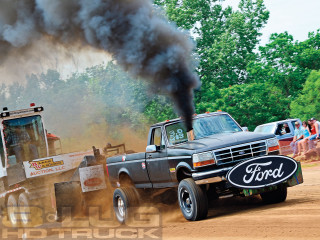 Truck black smoke tractor behind - douglas shuler free wallpaper