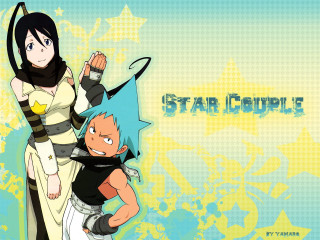 Anime couple blue yellow background - altoon sultan free wallpaper for desktop