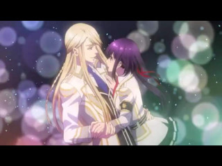 Anime couple characters blurry background 2 - official art free wallpaper for desktop