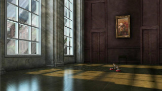 Room painting red shoes window - classical free wallpaper