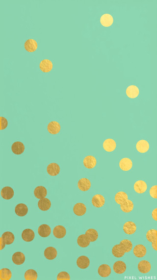 Green gold sky dots minimalist - free minimalism wallpaper for mobile