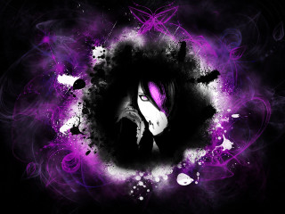 Purple black horse head center - the center of the picture free wallpaper for desktop