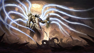 Man sword armor lightning demon - his hand and a demon free wallpaper