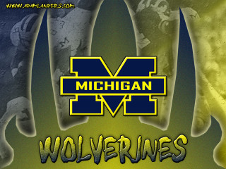 Michigan wolverines logo football helmet - jagged line free wallpaper for desktop