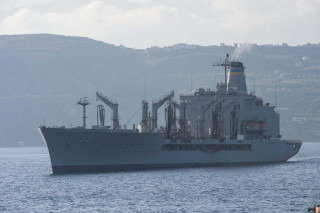 Large ship mountain person dock - panoramic free wallpaper