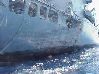 Large ship man standing water - destructive free wallpaper