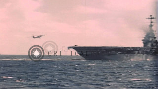 Large ship small plane ocean - cinematic matte painting free wallpaper