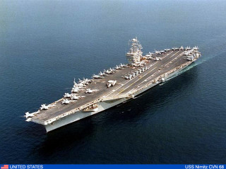 Aircraft carrier ocean sky blue - a blue border free wallpaper