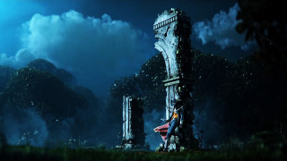 Creepy building forest night red - a red flag free wallpaper for desktop