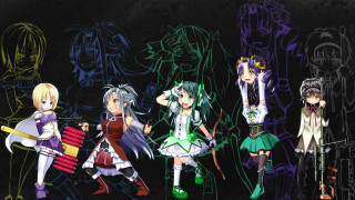 Anime girls group black background 4 - madhouse free wallpaper for desktop