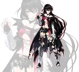 Woman black red gun vanitas - vanita free wallpaper for tablet