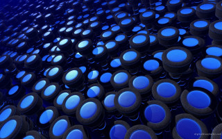 Blue round objects room blue - octane rendering free wallpaper