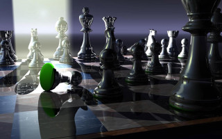Large chess board green pawn - the other side free wallpaper for desktop