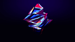 Colorful angular crystal cubism 3d - the dark sky free wallpaper for desktop