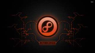Black orange cyberpunk logo modular - circle free wallpaper