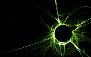 Blackhole green lines center glowing - plasma free wallpaper