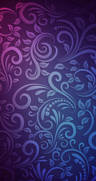 Blue pink background swirls leaves - swirl free wallpaper for mobile