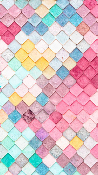 Colorful pattern tiles wall city 2 - free minimalism wallpaper