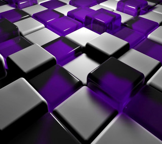 Purple black square pattern 3d - computer art free wallpaper for tablet