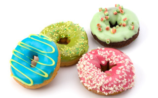 Donuts four different toppings group - eve disher free wallpaper for desktop