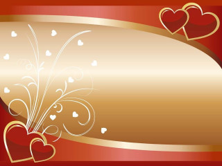 Red gold valentines day card 2 - a gold ribbon free wallpaper