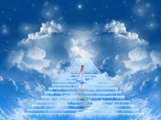 Stairway to the sky clouds - a stairway free wallpaper for desktop