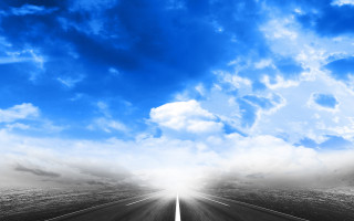 Road sky clouds white line - a white line free wallpaper for desktop