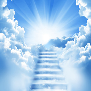 Stairway leading sky clouds sun - andrey yefimovich martynov free wallpaper for tablet