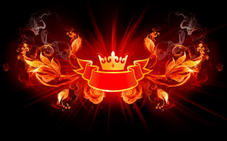 Red yellow background crown flames - crown free wallpaper