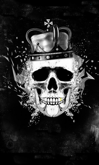 Skull crown black background paint - a skull free wallpaper for mobile