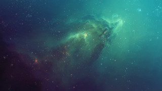 Star cluster blue sky green - beeple free wallpaper
