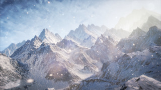 Snowy mountain range blue sky 14 - the top of the mountain free wallpaper