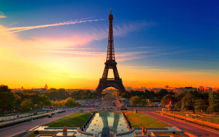 Eiffel tower sunset paris beautiful - paris school free wallpaper