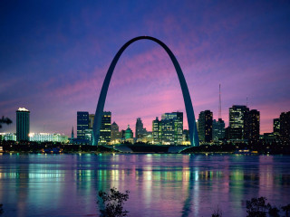 City skyline arch night purple - arlington nelson lindenmuth free wallpaper
