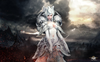 White wings woman fantasy armor - a red heart free wallpaper