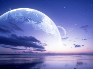 Blue planet sky clouds stars 2 - david free wallpaper for desktop