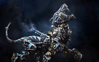 Robot dog mechanical parts back - a large body free wallpaper