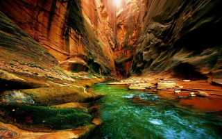 Narrow river canyon green water - a narrow canyon free wallpaper