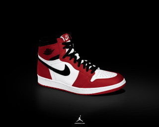 Red white sneakers black background - sneaker free wallpaper