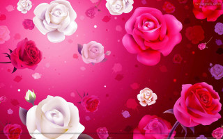 Roses pink background hearts flowers - heart free wallpaper for desktop